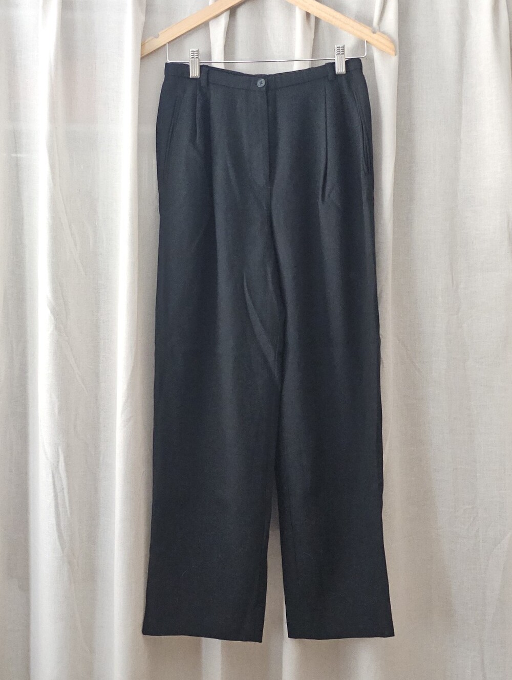 Giorgio Armani Le Collezioni Black Wool Dress Pants Womens Size 8 Made in Italy